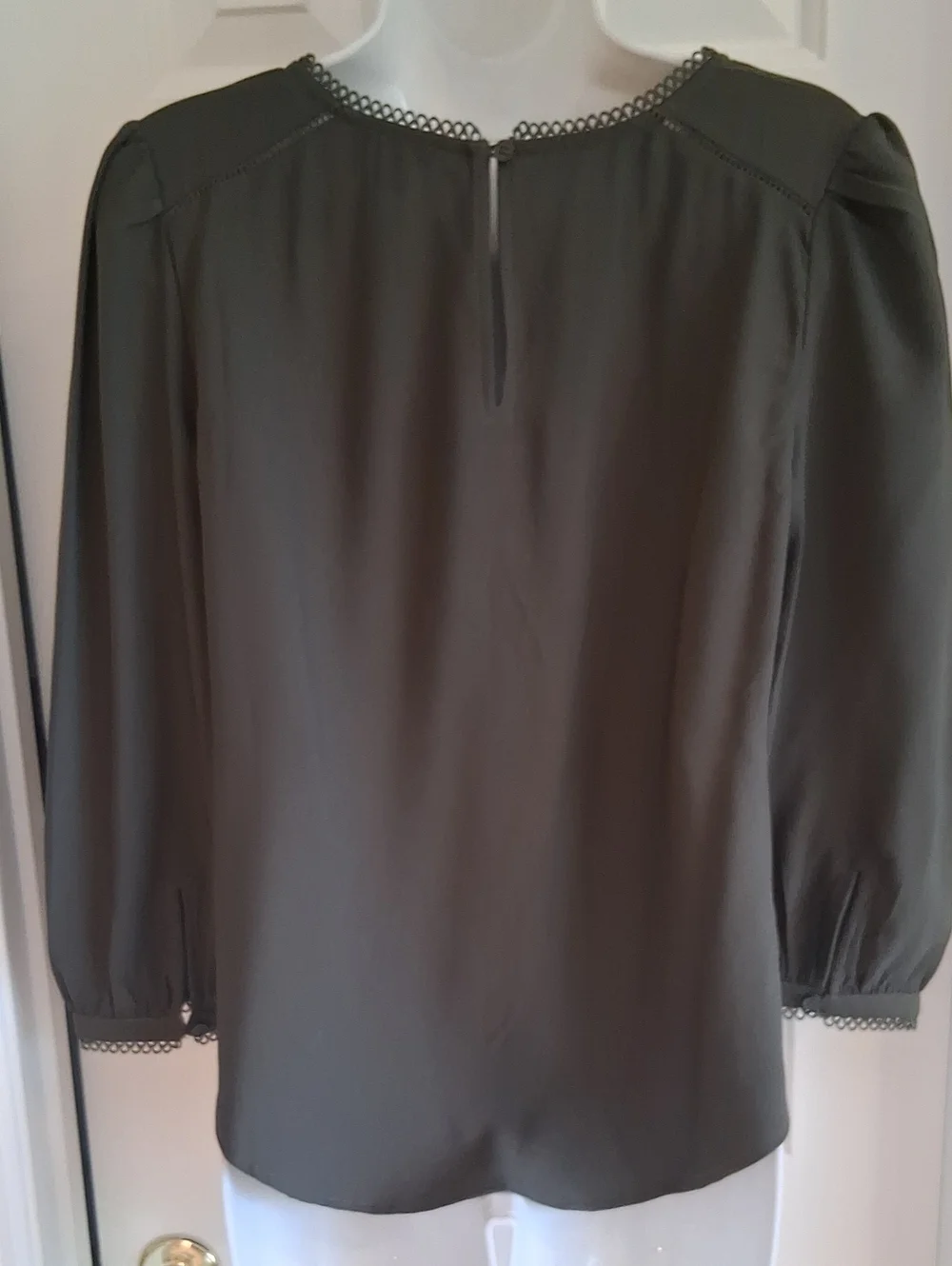 Ann Taylor Dark Army Green Blouse Like New Small